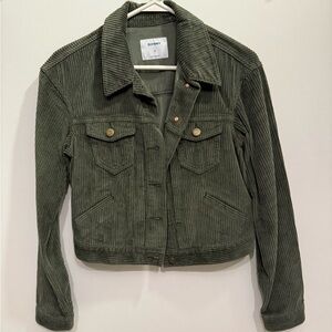 Old Navy Women's Olive Utility Corduroy Jacket